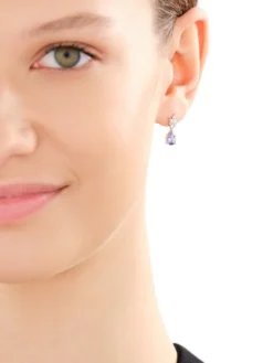 Apart Kolczyki z białego złota z diamentami i tanzanitami - próba 585< Wszystkie