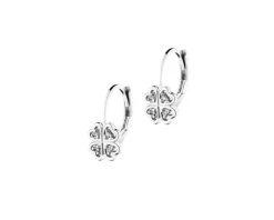 Hot Apart Kolczyki z białego złota z diamentami - koniczyny - 0,02 ct - próba 585