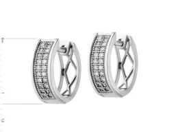 Apart Kolczyki z białego złota z diamentami - koła - 0,14 ct - próba 585< Kolczyki Z Diamentami