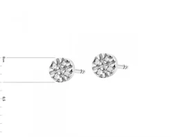 Discount Apart Kolczyki z białego złota z diamentami - 0,01 ct - próba 585
