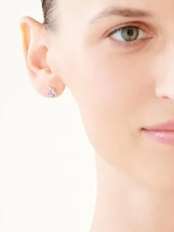 Apart Kolczyki z białego złota z diamentami i ametystami - próba 375< Kolczyki Z Diamentami