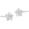 Online Apart Kolczyki z białego złota z diamentami - kwiaty - 0,008 ct - próba 375