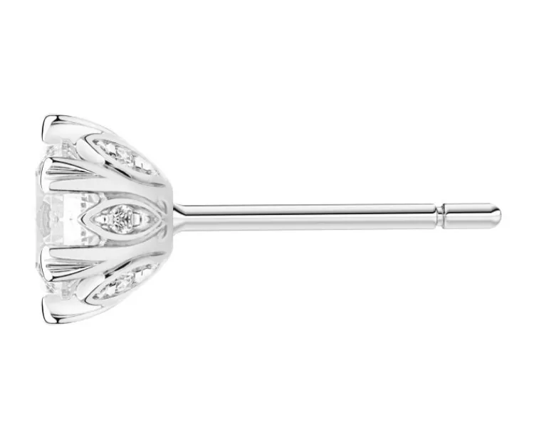 Apart Kolczyki z białego złota z brylantami - serca - 0,85 ct - próba 585< Kolczyki Z Diamentami
