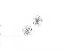 Apart Kolczyki z białego złota z diamentami - kwiaty - 0,01 ct - próba 375< Kolczyki Z Diamentami