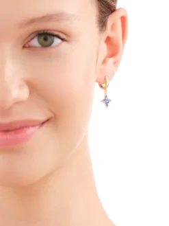 Clearance Artelioni Kolczyki z mosiądzu pozłacane z muszlą