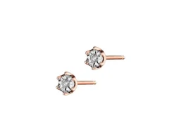 Apart Kolczyki z różowego i białego złota z brylantami - 0,02 ct - próba 375< Kolczyki Z Diamentami