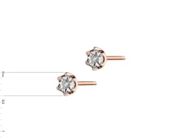 Apart Kolczyki z różowego i białego złota z brylantami - 0,02 ct - próba 375< Kolczyki Z Diamentami