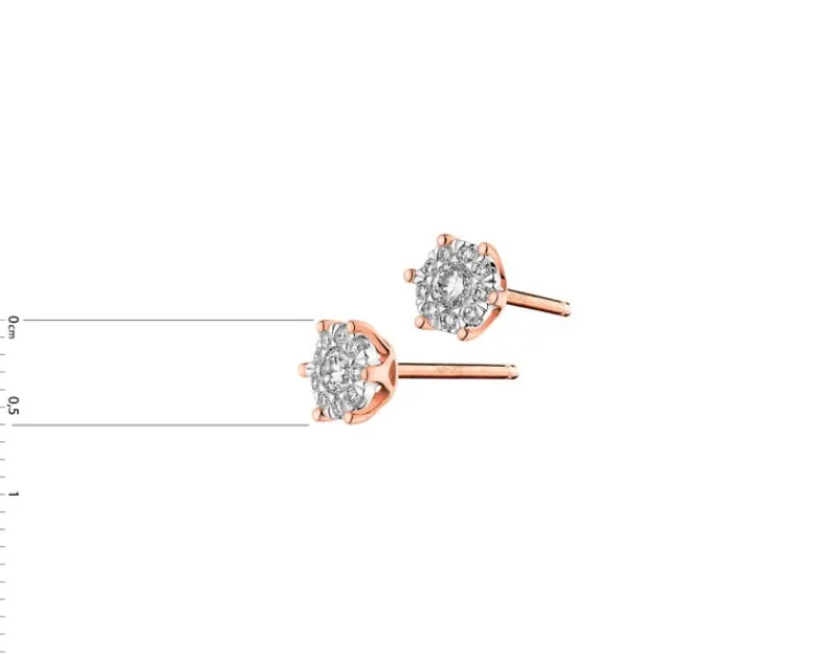 Apart Kolczyki z różowego i białego złota z brylantami - 0,25 ct - próba 585< Kolczyki Z Diamentami
