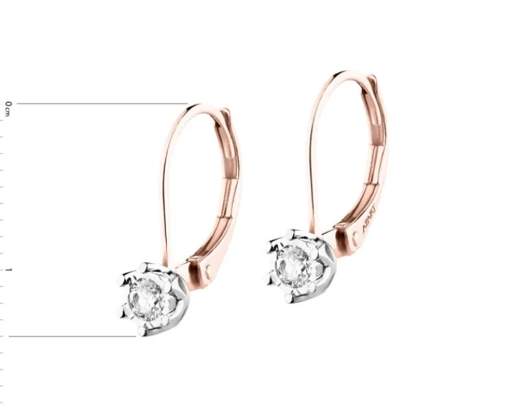 Apart Kolczyki z różowego i białego złota z brylantami - 0,15 ct - próba 585< Wszystkie