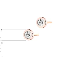 Apart Kolczyki z różowego i białego złota z diamentami - 0,02 ct - próba 375< Kolczyki Z Diamentami