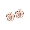 Online Apart Kolczyki z różowego złota z diamentami - kwiaty - 0,01 ct - próba 375