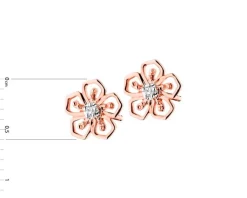 Online Apart Kolczyki z różowego złota z diamentami - kwiaty - 0,01 ct - próba 375