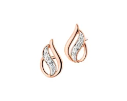 Online Apart Kolczyki z różowego złota z brylantami - 0,01 ct - próba 375
