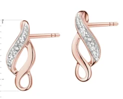 Apart Kolczyki z różowego złota z diamentami - 0,008 ct - próba 375< Kolczyki Z Diamentami