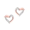Online Apart Kolczyki z różowego złota z diamentami - serca - 0,004 ct - próba 585