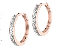 Apart Kolczyki z różowego złota z diamentami - koła - 0,04 ct - próba 375< Kolczyki Z Diamentami