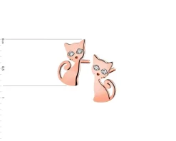 New Apart Kolczyki z różowego złota z diamentami - koty - 0,01 ct - próba 375