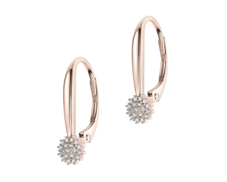 Apart Kolczyki z różowego złota z diamentami - 0,09 ct - próba 585< Kolczyki Z Diamentami
