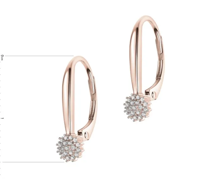 Apart Kolczyki z różowego złota z diamentami - 0,09 ct - próba 585< Kolczyki Z Diamentami