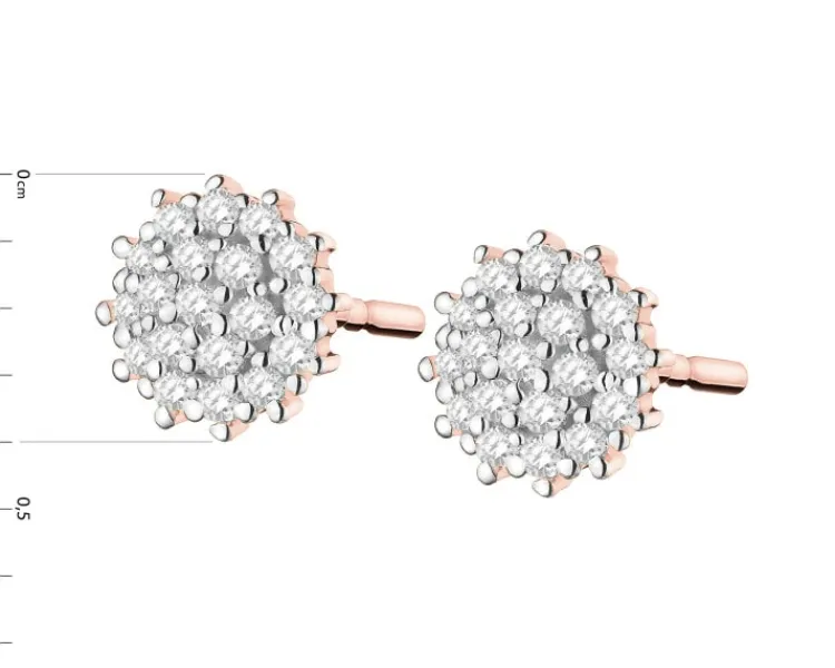 New Apart Kolczyki z różowego złota z diamentami - 0,09 ct - próba 585