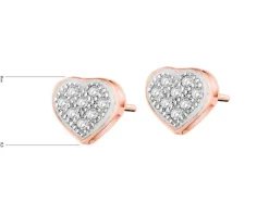Apart Kolczyki z różowego złota z diamentami - serca - 0,05 ct - próba 585< Wszystkie
