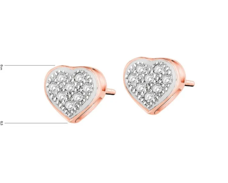 Apart Kolczyki z różowego złota z diamentami - serca - 0,05 ct - próba 585< Wszystkie