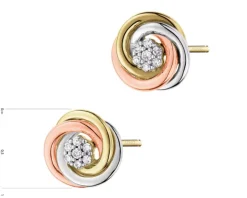 Apart Kolczyki z żółtego, białego i różowego złota z diamentami - 0,08 ct - próba 585< Wszystkie