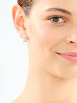 Best Apart Kolczyki z żółtego, białego i różowego złota z diamentami - 0,23 ct - próba 585