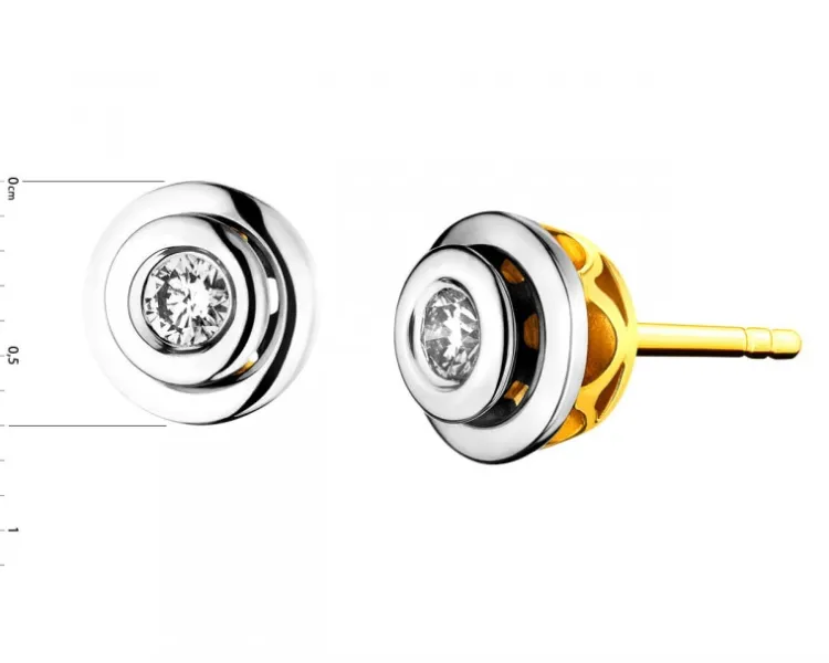 Apart Kolczyki z żółtego i białego złota z brylantami - 0,15 ct - próba 585< Wszystkie