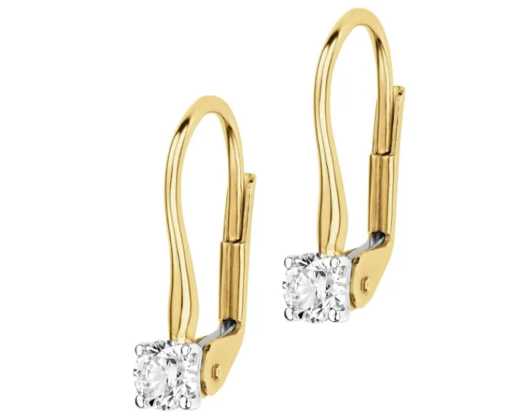 Apart Kolczyki z żółtego i białego złota z brylantami - 0,32 ct - próba 585< Wszystkie
