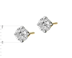 Online Apart Kolczyki z żółtego i białego złota z brylantami - 0,28 ct - próba 585