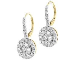 Best Apart Kolczyki z żółtego i białego złota z brylantami - 2,04 ct - próba 585