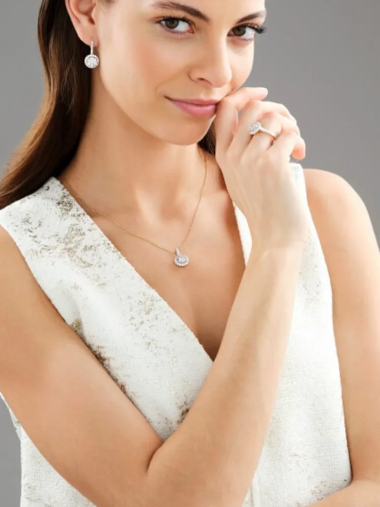 Best Apart Kolczyki z żółtego i białego złota z brylantami - 2,04 ct - próba 585