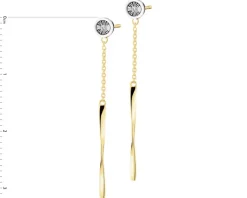 New Apart Kolczyki z żółtego i białego złota z diamentami - 0,01 ct - próba 585