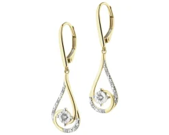 Apart Kolczyki z żółtego i białego złota z diamentami - 0,08 ct - próba 585< Wszystkie