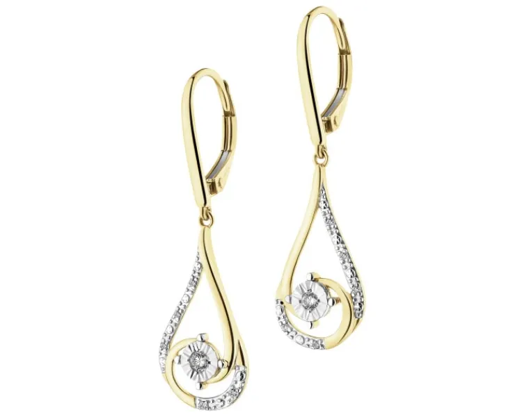 Apart Kolczyki z żółtego i białego złota z diamentami - 0,08 ct - próba 585< Wszystkie