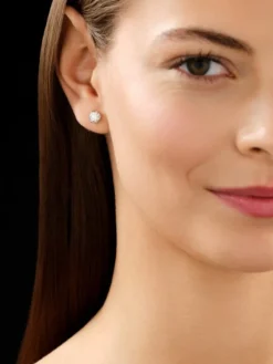 Apart Kolczyki z żółtego i białego złota z brylantami - SI2/H - 1,00 ct - próba 585< Kolczyki Z Diamentami