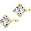 Apart Kolczyki z żółtego i białego złota z brylantami - 0,02 ct - próba 585< Kolczyki Z Diamentami