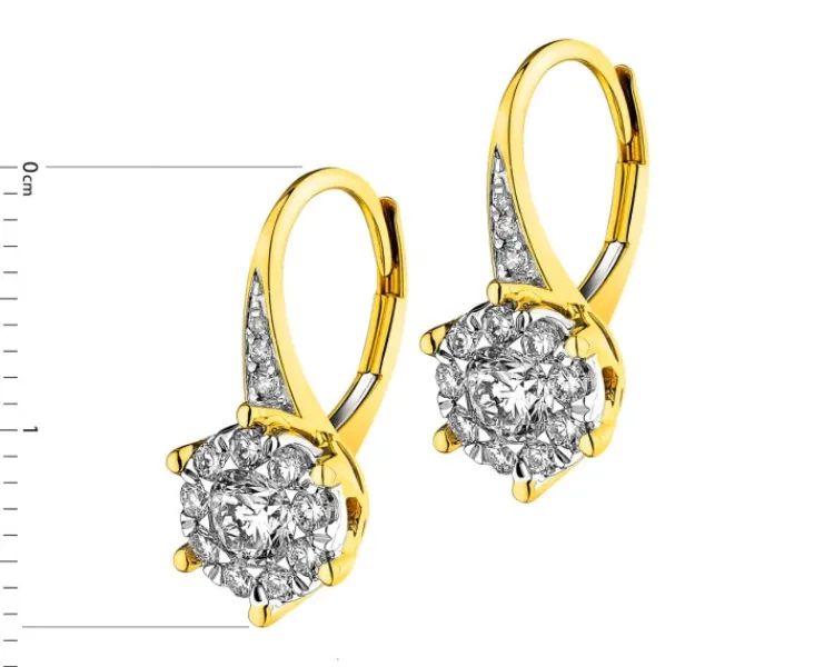 New Apart Kolczyki z żółtego i białego złota z brylantami - 1,05 ct - próba 585