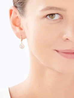 Apart Kolczyki z żółtego i białego złota z diamentami - rozeta - 0,39 ct - próba 585