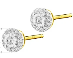 Apart Kolczyki z żółtego i białego złota z diamentami - 0,10 ct - próba 585< Kolczyki Z Diamentami