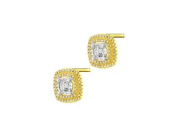 Outlet Apart Kolczyki z żółtego i białego złota z diamentami - 0,30 ct - próba 585