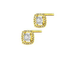 Online Apart Kolczyki z żółtego i białego złota z diamentami - 0,13 ct - próba 585
