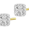 Apart Kolczyki z żółtego i białego złota z diamentami - 0,10 ct - próba 585