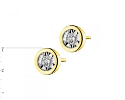 Apart Kolczyki z żółtego i białego złota z brylantami - 0,10 ct - próba 375< Kolczyki Z Diamentami