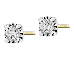 New Apart Kolczyki z żółtego i białego złota z brylantami - 0,50 ct - próba 585