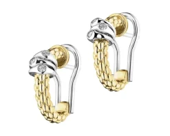 Best Fope Kolczyki z żółtego i białego złota z brylantami - 0,08 ct - próba 750