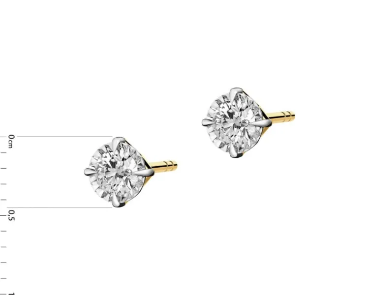 Apart Kolczyki z żółtego i białego złota z brylantami - 0,16 ct - próba 585< Wszystkie