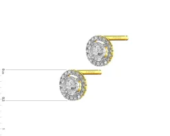Best Apart Kolczyki z żółtego i białego złota z diamentami - 0,12 ct - próba 585