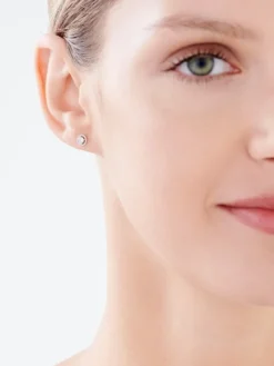 Best Apart Kolczyki z żółtego i białego złota z diamentami - 0,12 ct - próba 585
